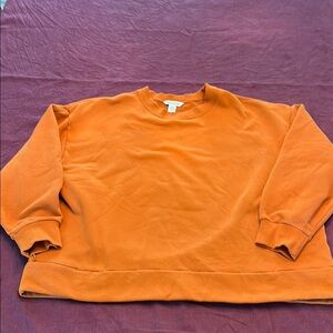 Athleta 2X Pumpkin Orange Crewneck sweatshirt fleece